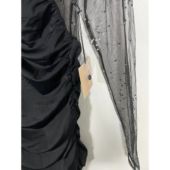 NWT Superdown Black Milla Sparkle‎ Long Sleeve Mini Dress Size Small​ - Picture 7 of 11